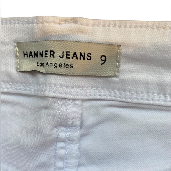 Hammer High Rise Button Fly Distressed Skinny Jeans - White Size 9 - Picture 8 of 9